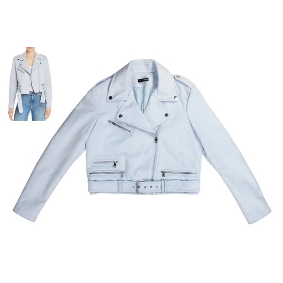 NWT Aqua Faux Suede Zipper Front Solid Moto Style Jacket - Picture 1 of 5